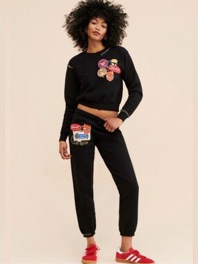 Riley 1880/Vintage Black Patchwork Sweatshirt